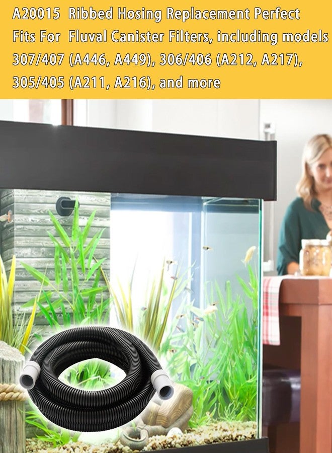 BTROVIA 2Pcs A20015 Ribbed Hosing Replacement Fits For Fluval 306/307/406/407/305/405 Canister Filter Aquarium Hosing - Image 2